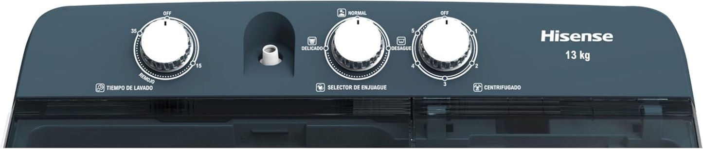 Hisense WSA1102PCN Lavadora Semiautomatica Doble Tina 11 Kg, Blanco/Gris