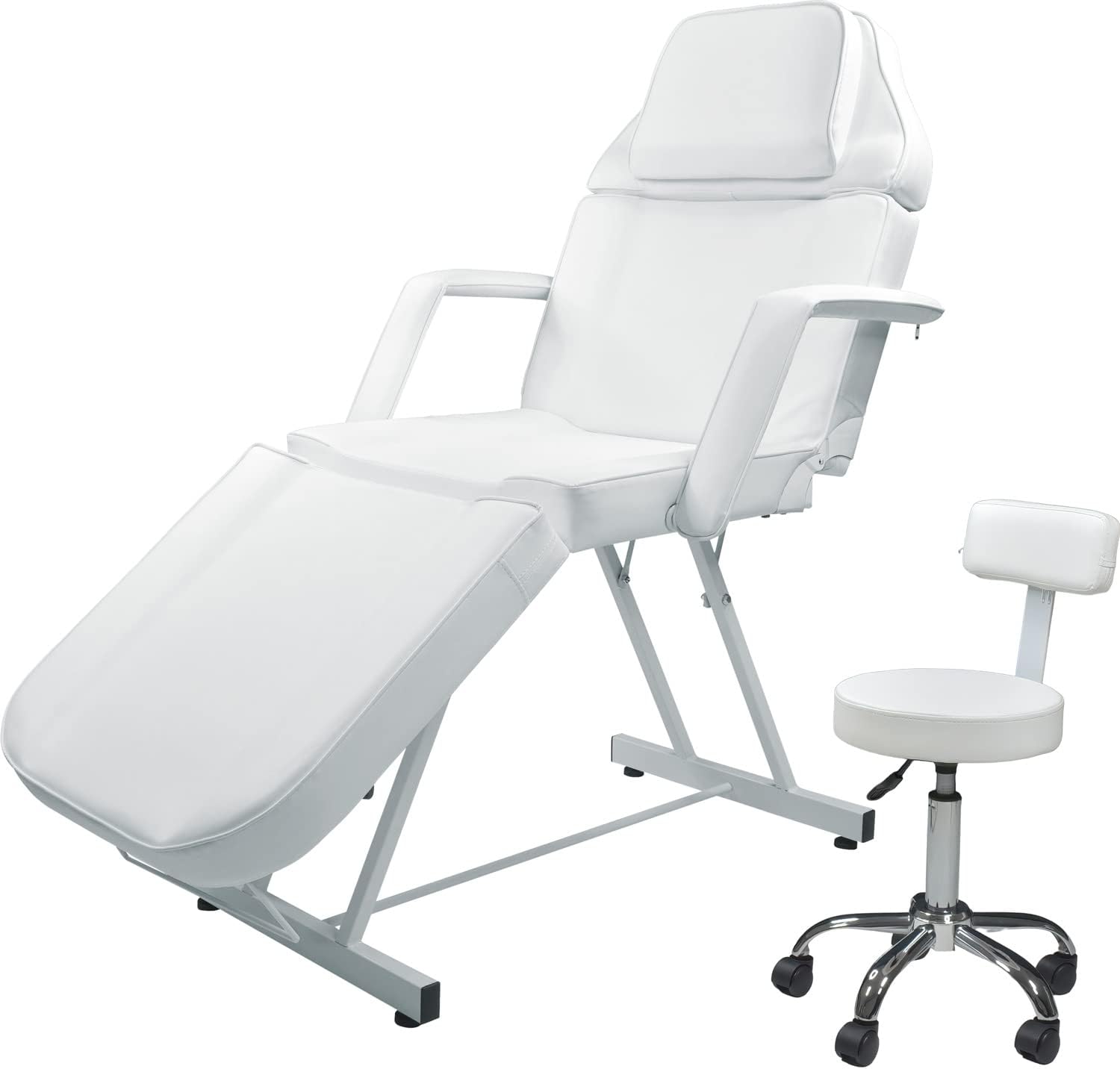 NANOFORT Silla Sillon Reclinable para Masaje Profesional Lashista Silla para Faciales Respaldo con 9 Tipos de Ajuste Soporta 200 Kg Incluye Banco Camilla para SPA Tattoo