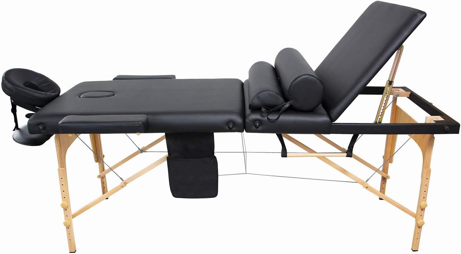 Nanofort Cama Masaje Camilla Aditamento Cojines Bolsa Porta Terapia Fisica Tatto Clinica Spa Premium (Negro)
