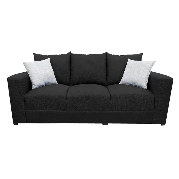 Sofa EL BAZAR STORE Miami Lino Negro 3 Plazas Modular Moderno