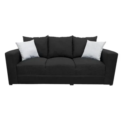 Sofa EL BAZAR STORE Miami Lino Negro 3 Plazas Modular Moderno