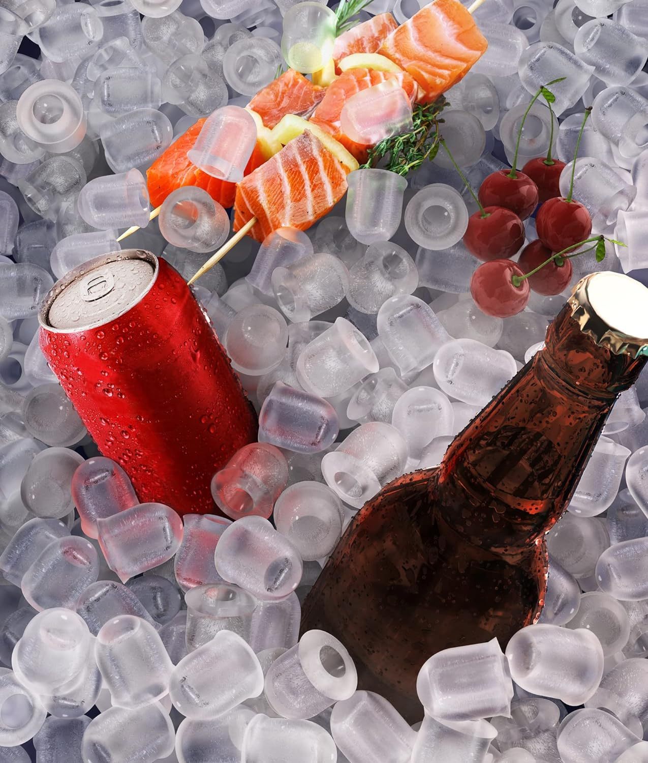 ecozy Maquina de Hielo - 9 Cubos de Hielo en 6 Minutos Ice Maker, Producción Diaria de 26 lbs, Autolimpieza con Bolsas de Hielo, Cuchara y Canasta para Cocina, Oficina, Bar, Fiesta - Negra