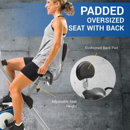 XTERRA Fitness bicicleta estática plegable, capacidad de peso de 220 libras