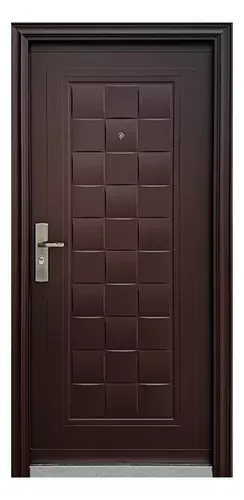 Protecto Home | Puerta de Seguridad Toledo 95-205 Apertura Derecha 100% Acero Color Chocolate