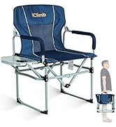 iClimb - Silla plegable de malla compacta y resistente con mesa auxiliar y asa (azul marino)