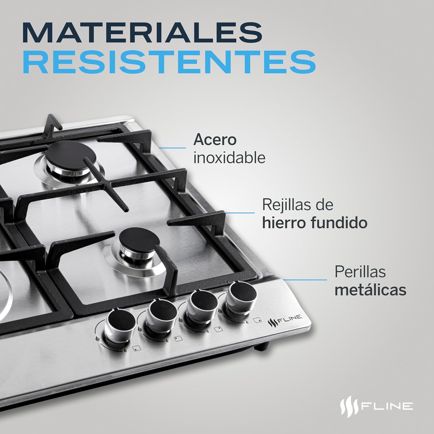 Parrilla De Gas Empotrable 4 Quemadores | Acero Inoxidable | Gas LP Y Gas Natural | Encendido Electrónico | Estufa De Mesa | Parrilla De Inducción | Fácil Limpieza