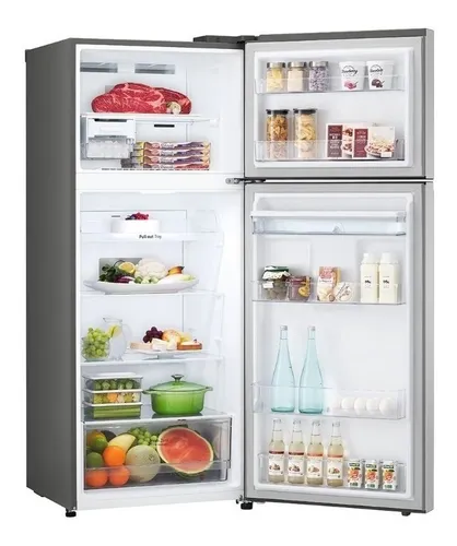 Refrigerador con freezer inverter LG Top Freezer VT40WP color plata platino con capacidad de 396L
