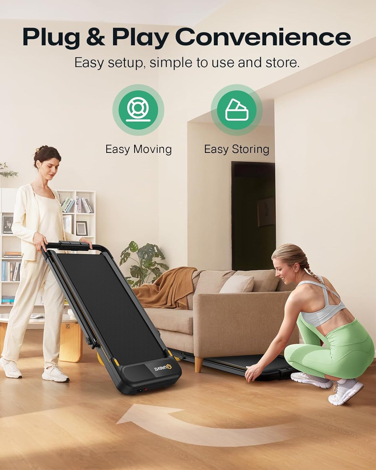 UREVO - Cinta de Correr Plegable 2 en 1 con Control Remoto, aplicación y visualización LED