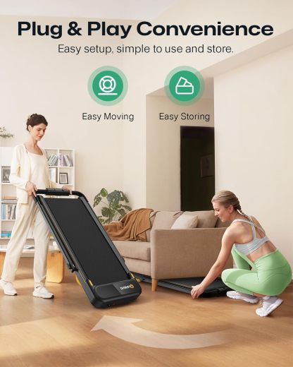 UREVO - Cinta de Correr Plegable 2 en 1 con Control Remoto, aplicación y visualización LED