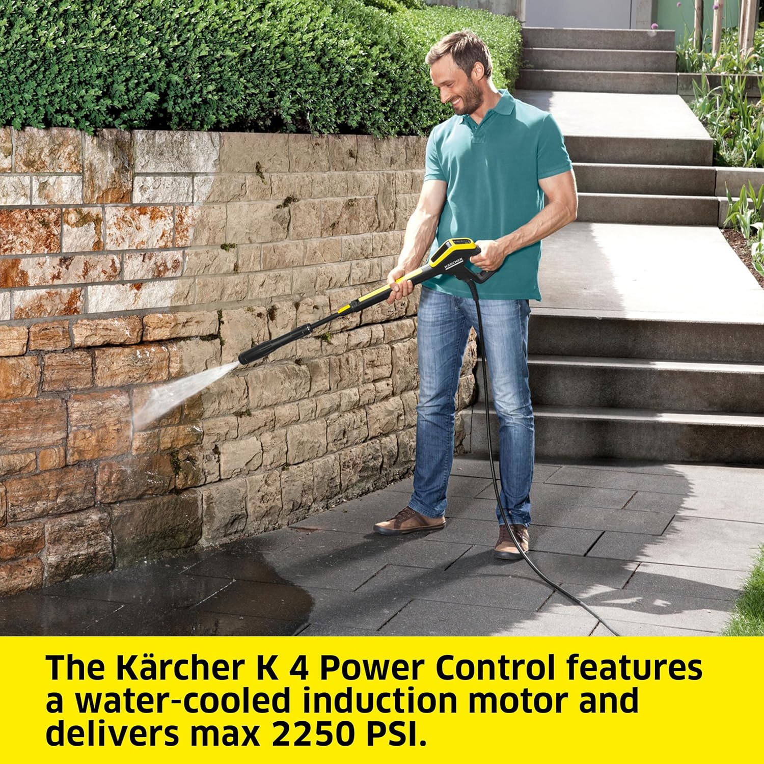 Kärcher K 4 Power Control 1900 PSI (máx. 2250 PSI) 1.5 GPM Lavadora a presión de inducción de Potencia eléctrica con varitas de pulverización Vario y DirtBlaster