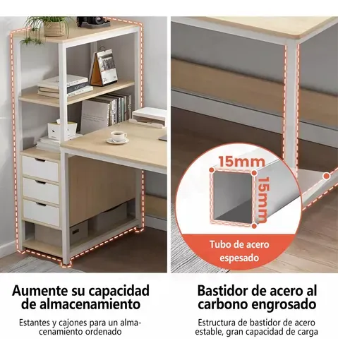 Escritorio De Computadora Con Combinación De Estantería 1.2m