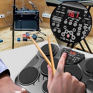 Kit de tambor digital de mesa electr&Atilde;&sup3;nica con 7 almohadillas kit de tambor digital