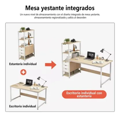 Escritorio De Computadora Con Combinación De Estantería 1.2m