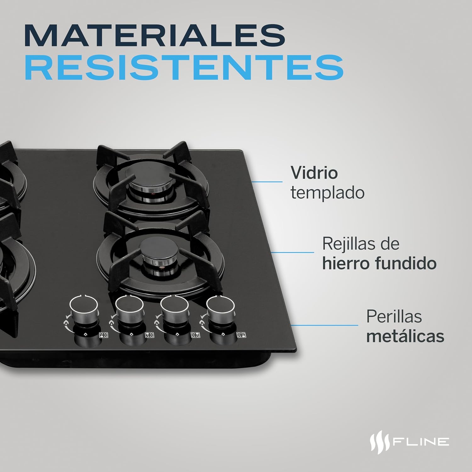 Parrilla De Gas Empotrable 4 Quemadores | Acero Inoxidable | Gas LP Y Gas Natural | Encendido Electrónico | Estufa De Mesa | Parrilla De Inducción | Fácil Limpieza