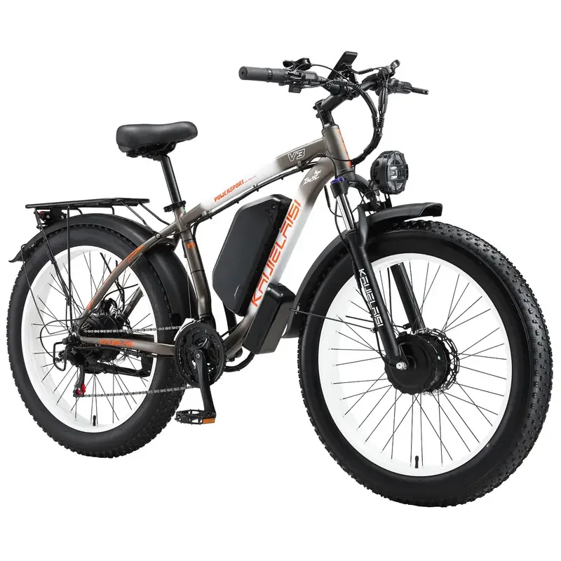 Bicicleta eléctrica de montaña KETELES 48V 23ah 1104WH Batería Doble Motor Bicicleta eléctrica de neumáticos gruesos - Todo terreno suspensión completa AWD E-Bike para adultos - Batería removible y rendimiento duradero