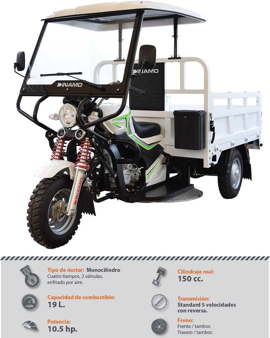 DINAMO Motocicleta Motocarro Heavy-B CAB 2025 Blanco