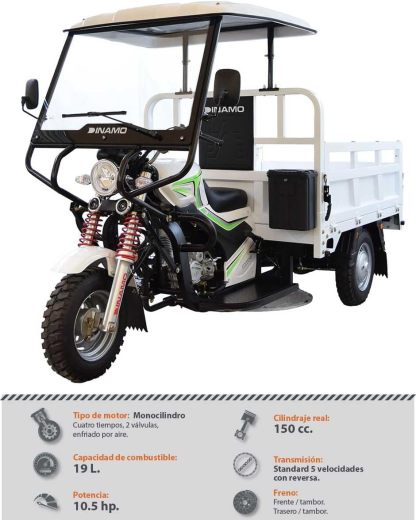 DINAMO Motocicleta Motocarro Heavy-B CAB 2025 Blanco