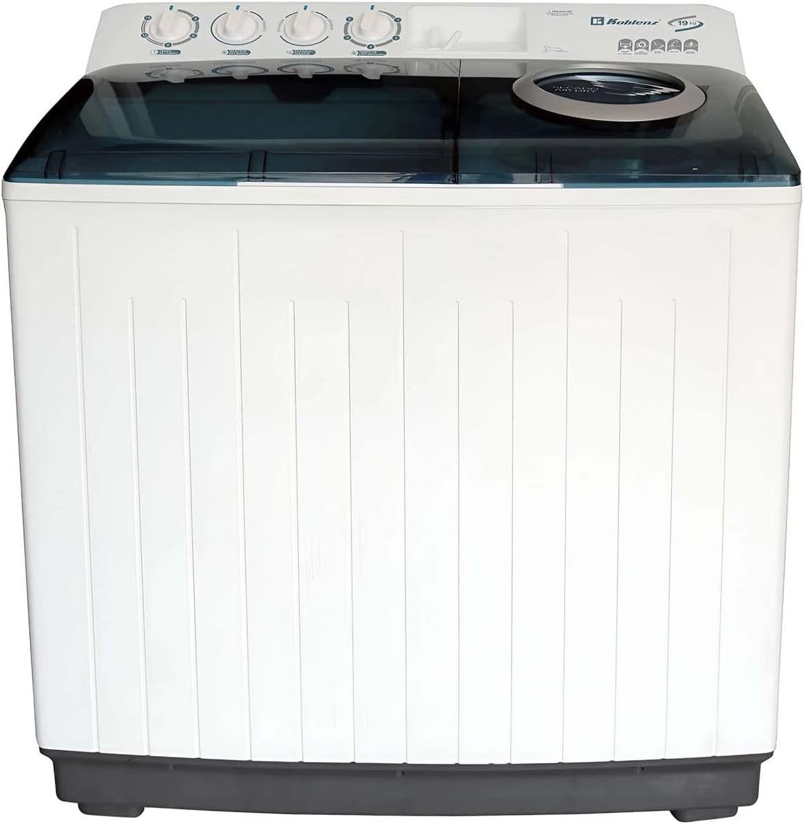 Koblenz Lavadora Dos Tinas de 22 Kg y 3 Velocidades con Secado Rápido y Lavado por Impulsor, Desagüe Manual, Timer de Lavado y Secado, Estructura de Plástico de Alta Resistencia, Blanca LDM-22B
