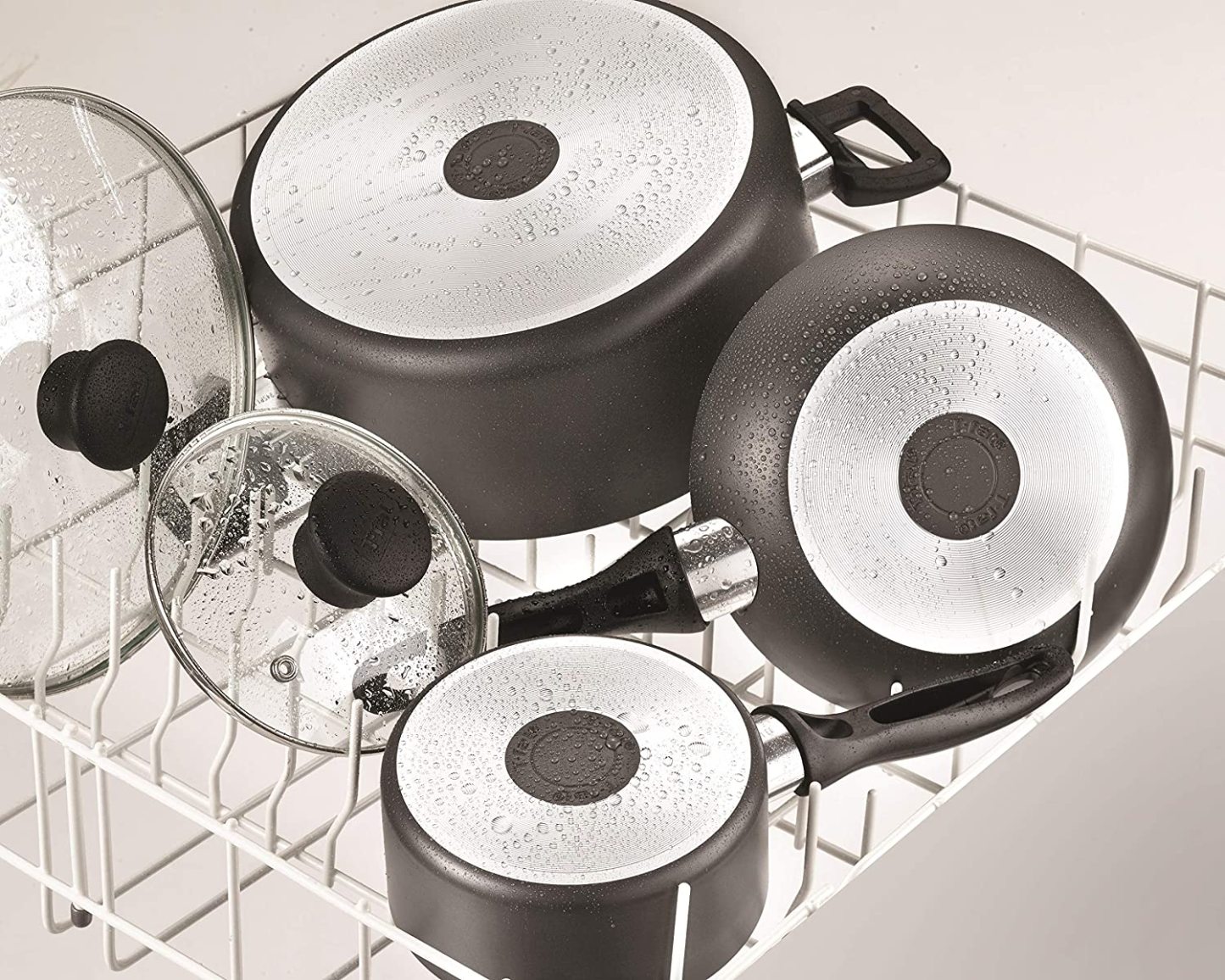 T-fal Everything in Kitchen - Juego de utensilios de cocina aptos para lavaplatos, 20 piezas, color negro