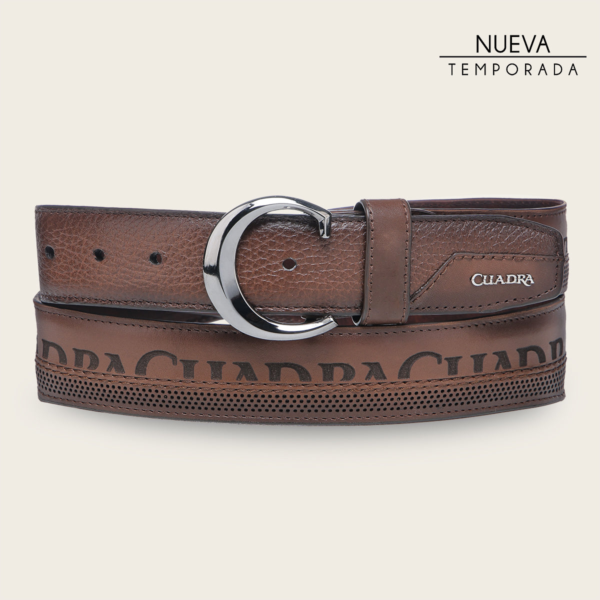 Cinturón casual en piel genuina de venado para caballero