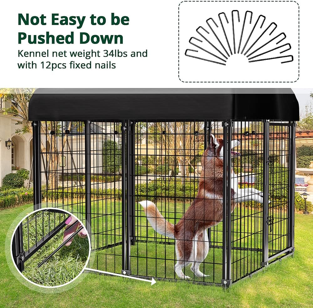 PawGiant Caseta para Perros al Aire Libre con Techo Impermeable para Mascotas Medianas y Pequeñas, 4x4x4.5 pies, Jaula y Corral Interior/Exterior