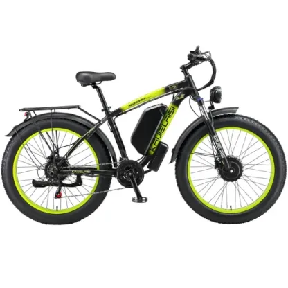 Bicicleta eléctrica de montaña KETELES 48V 23ah 1104WH Batería Doble Motor Bicicleta eléctrica de neumáticos gruesos - Todo terreno suspensión completa AWD E-Bike para adultos - Batería removible y rendimiento duradero