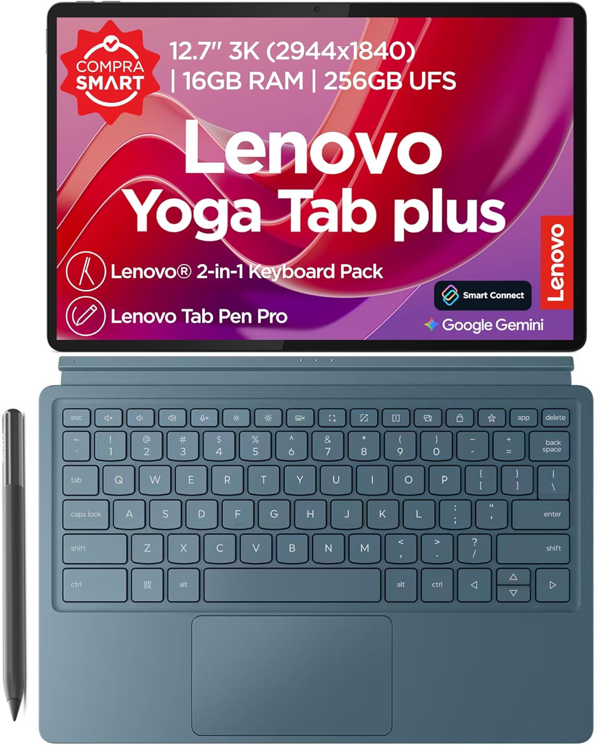 Yoga Tab Plus | 16GB RAM 256GB |Qualcomm Snapdragon |12,7" 3K |Incluye: Teclado + Pen Pro