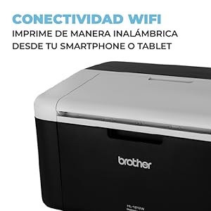 BROTHER Impresora Láser Monocromática HL-1212W,Compacta,Económica,WiFi,21 ppm,150 Hojas
