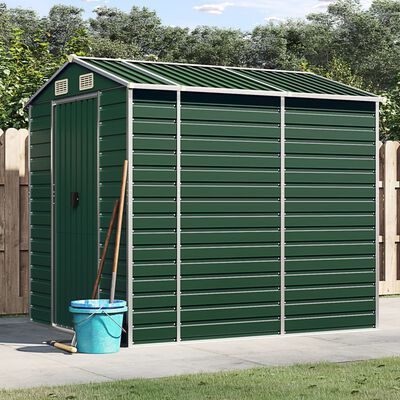 Cobertizo de jardín acero galvanizado marrón claro 191x215x198 cm