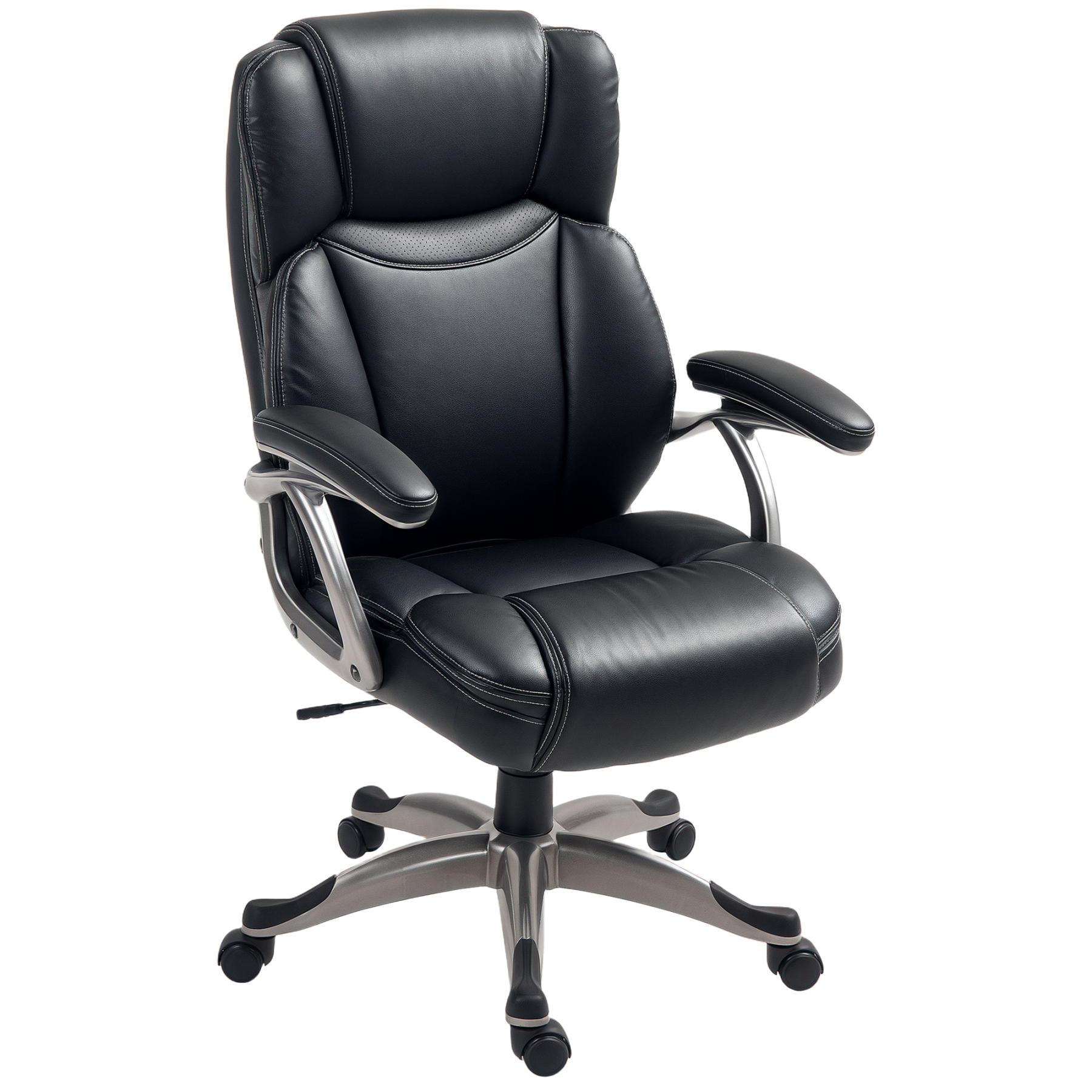 HOMCOM Silla de Oficina con Respaldo Alto, Silla de Ordenador Giratoria Inclinable