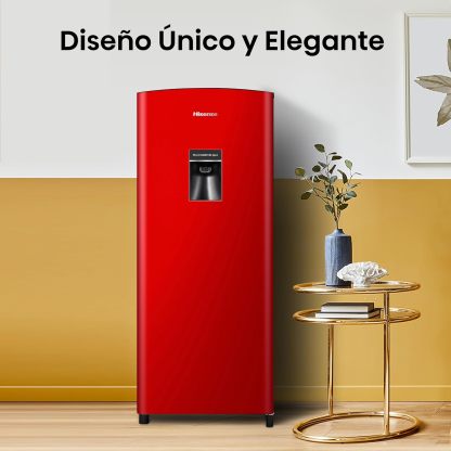 Hisense RR63D6WGX-Refrigerador Una Puerta, 6.3 pies cúbicos con Dispensador de Agua,Deshielo Semiautomático,Sello de Puerta Antibacteriano,52x54x128cm(AnchoxLargoxAlto),Gris