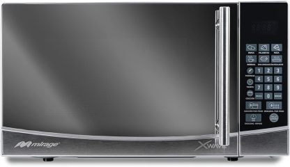 Microondas Xwave Mirage, 0.7 pies, 9 programas predeterminados, acabado tipo espejo, descongelamiento y coccion por pero, plata, modelo MWD020E-PLATA
