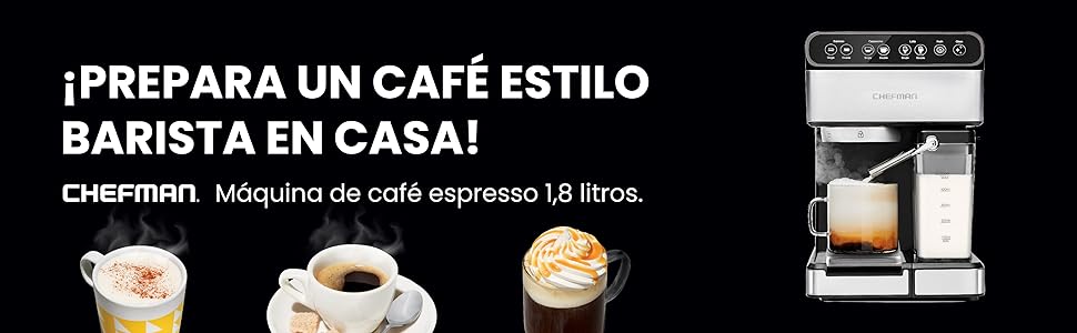 Cafe, chefman, espresso, cafetera, bebidas, barista, capuccino