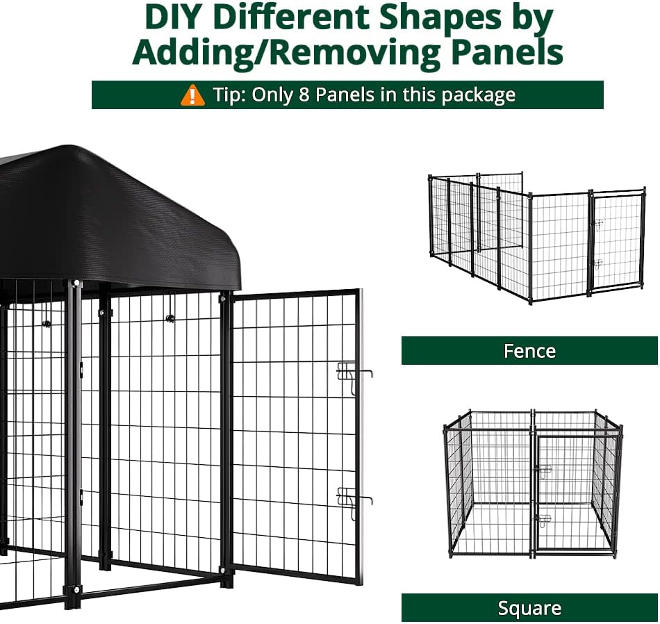 PawGiant Caseta para Perros al Aire Libre con Techo Impermeable para Mascotas Medianas y Pequeñas, 4x4x4.5 pies, Jaula y Corral Interior/Exterior