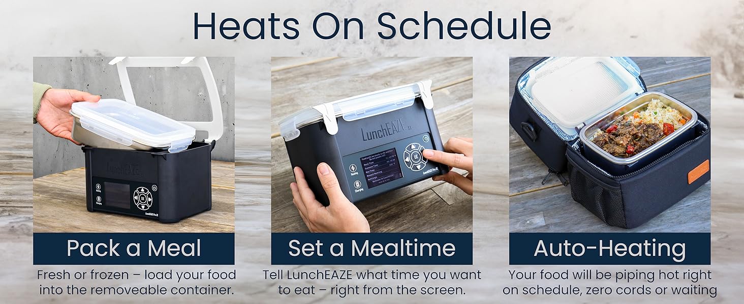 LunchEAZE Pro tiene temporizadores automáticos de calefacción