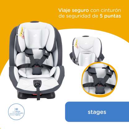 Autoasiento Bebe Joie Stages Silla Expandible Carro 3 En 1 Gray Gray