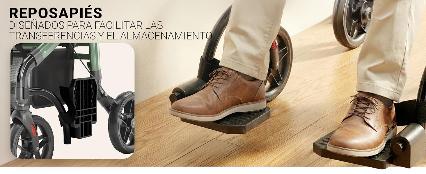 silla de ruedas con reposapiés ajustable