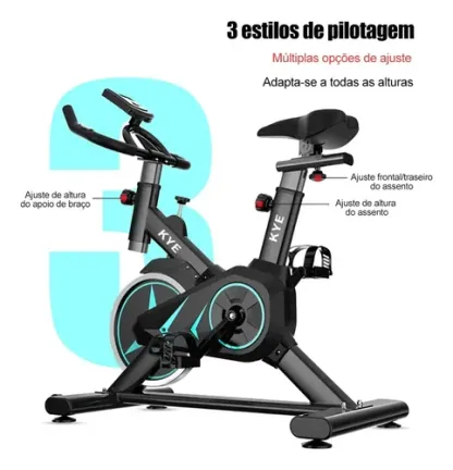 Kye Bicicleta De Spinning Fija 8kg Ejercicio Cardio Negro