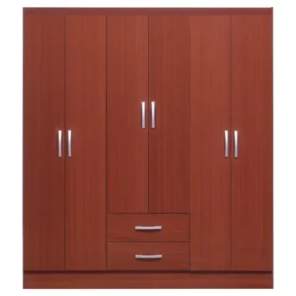 Closet Caoba 6 puertas 2 cajones