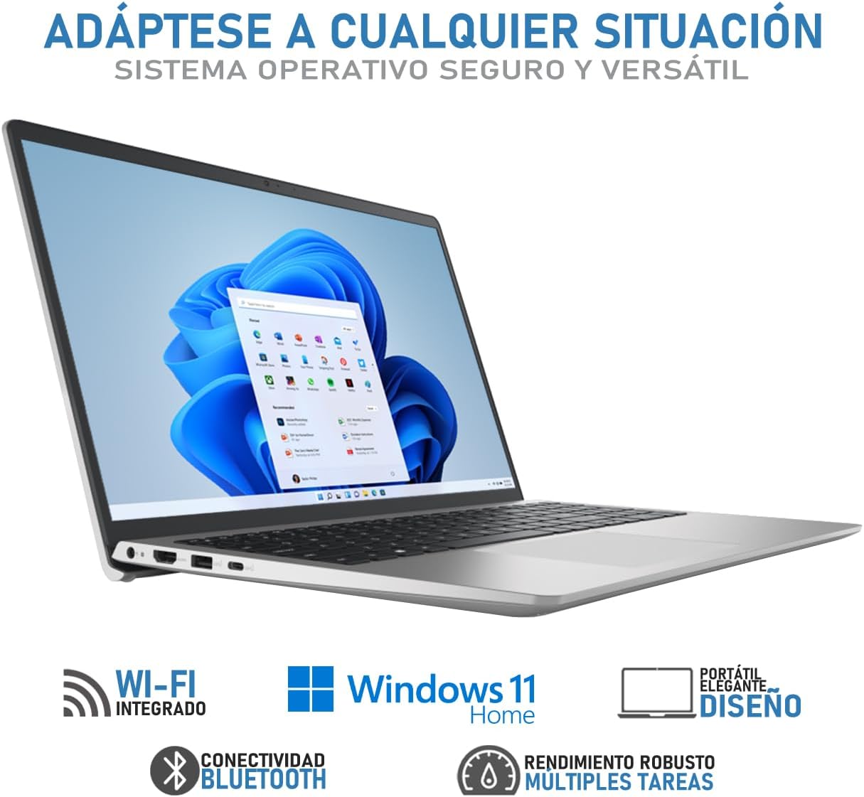 Dell Laptop Inspiron 3535 15.6" Full HD, AMD Ryzen 5 7520U 2.80GHz, 8GB, 512GB SSD, Windows 11 Home 64-bit, Español, Plata