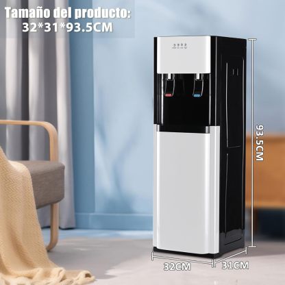 CHAGEE Despachador de Agua Garrafon Oculto 3 Ajustes de Temperatura Dispensador de Agua-Caliente Fría y Agua de la Habitación Dispensador de Agua de Acero Inoxidable para el Hogar (Blanco)