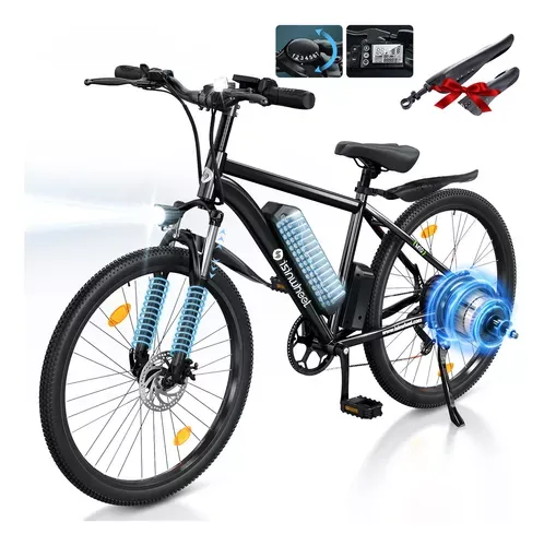 Bicicleta Eléctrica Para Adultos Motor De 1000 W De Potencia Máxima, Autonomía De 80 Km, Neumáticos De 26 Bicicleta De Montaña Eléctrica Para Desplazamientos Diarios Con Batería Extraíble De 10.4ah