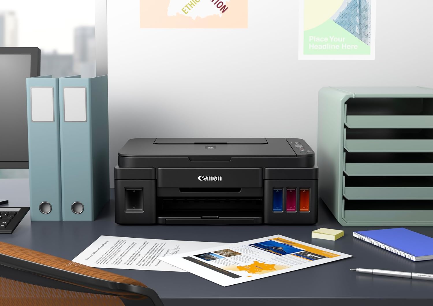 Canon Impresora de Inyección de Tinta Continua G1110, Mediano, Negro