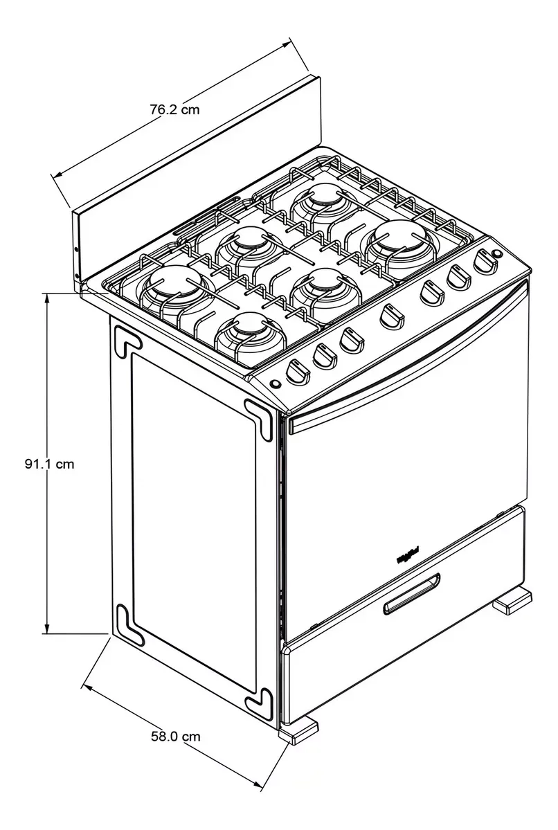 Estufa WhirlpoolWFR3200D con puerta con visor color gris 127V