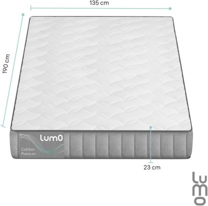 Colchon Premium 7 Capas de Memory de Grosor Transpirable Brinda Frescura al Dormir Anti Ácaros e Hipoalergénico| Enviado en Caja (Blanco, Matrimonial, 18, Centímetros)