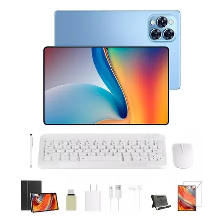 Hancdon Tablet Pro12 12gb 512gb 24mp/48mp Android 13 10 Core 2sim 5g Wifi Con Teclado Ratón Color Azul Acero