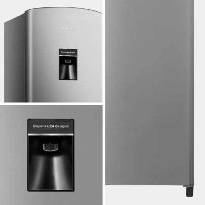 Hisense RR63D6WGX-Refrigerador Una Puerta, 6.3 pies cúbicos con Dispensador de Agua,Deshielo Semiautomático,Sello de Puerta Antibacteriano,52x54x128cm(AnchoxLargoxAlto),Gris