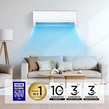 Midea Aire Acondicionado Minisplit Ecomaster Inverter SEER 18, 1 Ton, Sólo Frío, 220V; MAS12C2EZI