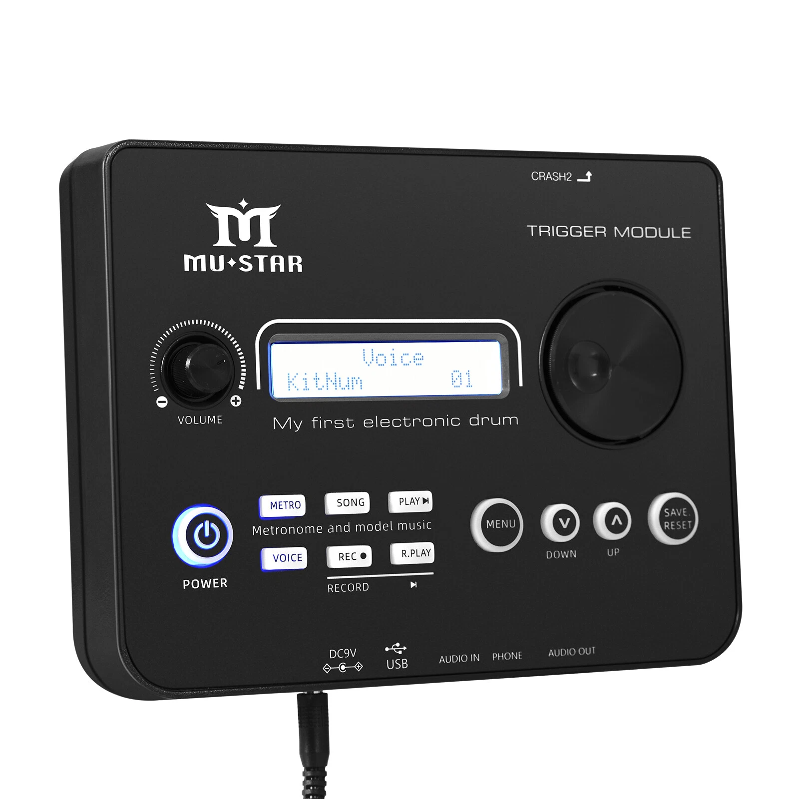 Juego de batería eléctrica almohadillas de malla caja de doble zona con USB MIDI, 2 pedales, auriculares