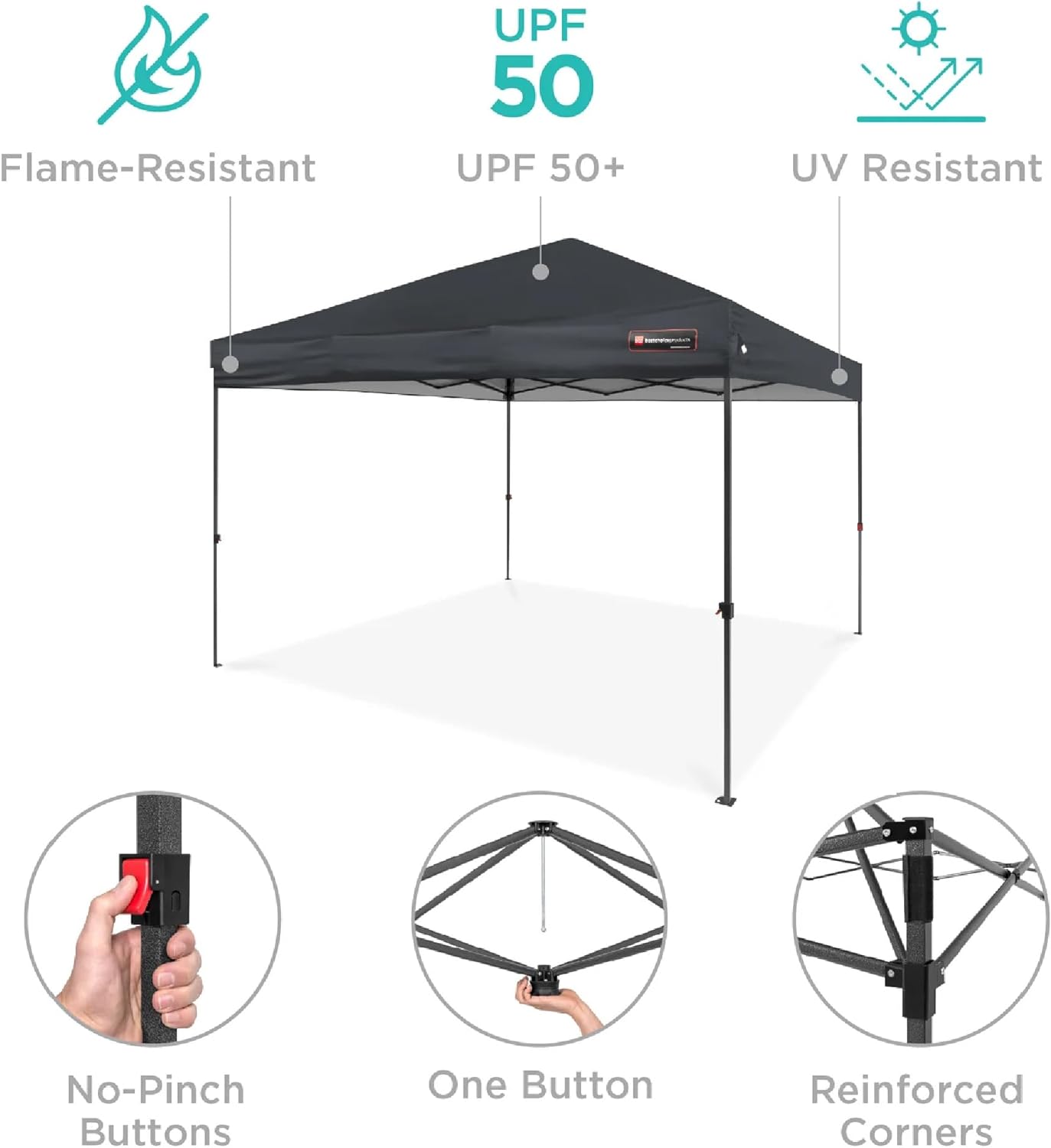 Best Choice Products - Toldo de armado fácil de 1 persona con un botón, tienda portátil e instantánea, funda, 3 x 3 metros, 4 bolsas de peso, color azul